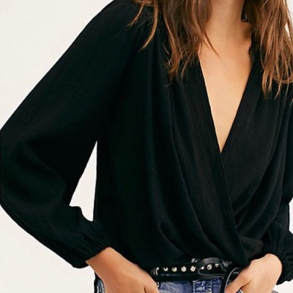 Check on it Draped Wrap Top